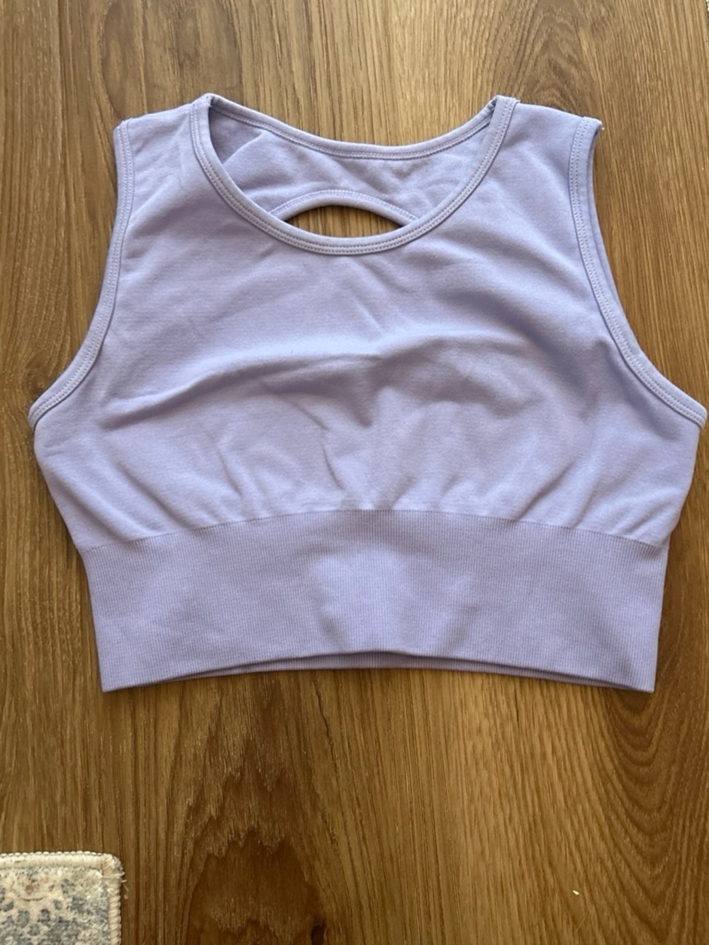 Lavender Ribbed Hem Crop Tank Top